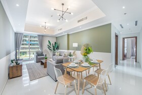 Luxe Apartments near Dubai Mall, Burj Khalifa - Pool, Gym, & Parking by Sojo Stay