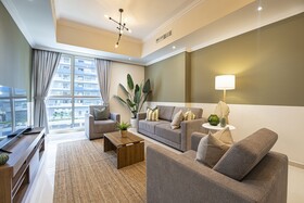 Luxe Apartments near Dubai Mall, Burj Khalifa - Pool, Gym, & Parking by Sojo Stay