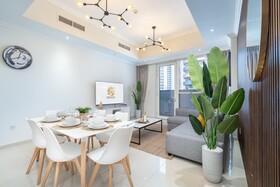 Luxe Apartments near Dubai Mall, Burj Khalifa - Pool, Gym, & Parking by Sojo Stay